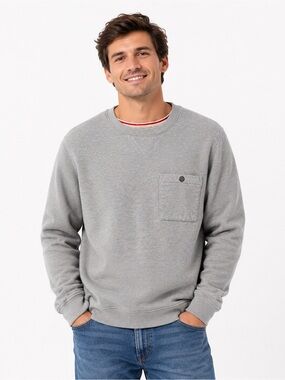 Coleman Gray Crewneck Sweater with Chest Pocket